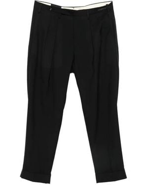 Michael Coal Pleated Trousers - Black