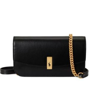 Polo Ralph Lauren Polo Id Leather Clutch Bag - Black