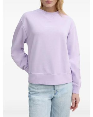 Marc O' Polo Crew-Neck Cotton Sweatshirt - Purple