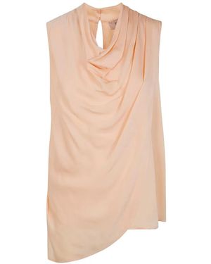 Twinset Cowl-Neck Sleeveless Top - Natural