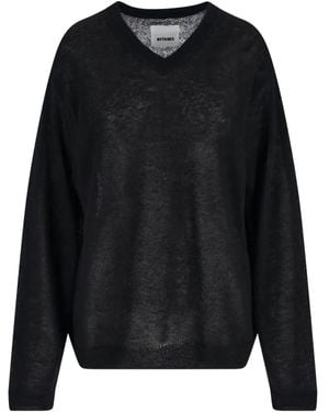 MYTHINKS V-Neck Pullover - Black