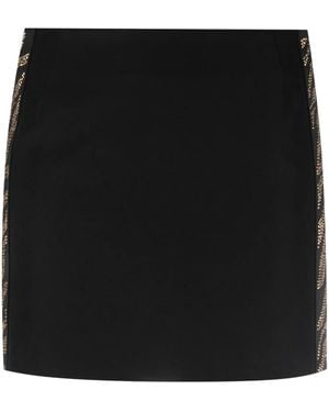 Just Cavalli Rhinestone-Embellished Miniskirt - Black