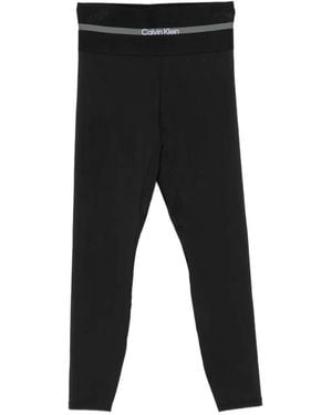 Calvin Klein Logo-Waistband Leggings - Black
