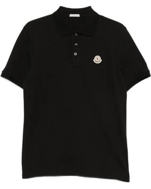 Moncler Polo Con Applicazione Logo - Nero