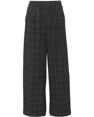 Juun.J Checked Straight Trousers - Grey