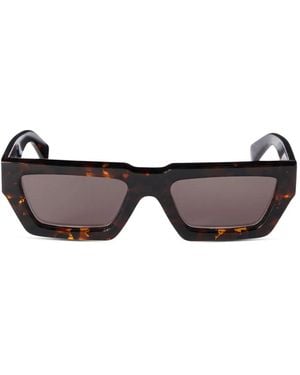 Off-White c/o Virgil Abloh Geometric-Frame Tortoiseshell Sunglasses - Brown