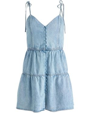 Alice + Olivia Shanti Denim Mini Dress - Blue