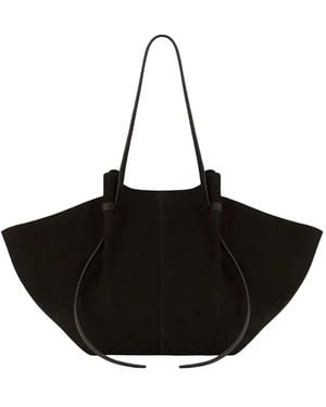 Yuzefi Large Mochi Suede Shoulder Bag - Black
