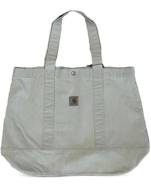 Carhartt Mercer Gestreepte Katoenen Shopper - Grijs