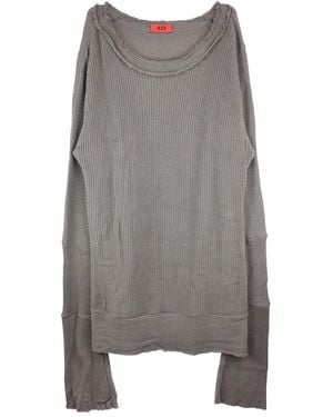 424 Gerippter Pullover - Grau