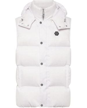 Philipp Plein Monogram Quilted Gilet - White