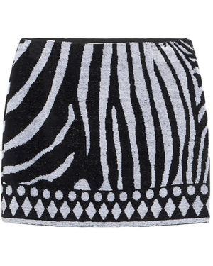 Blumarine Zebra-Print Mini Skirt - Black