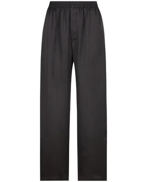 Saint Laurent Elastic Silk Trousers - Black