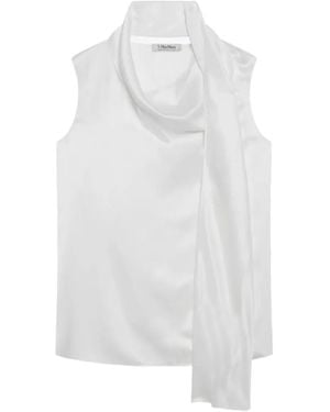 Max Mara Blouse À Col Bénitier - White