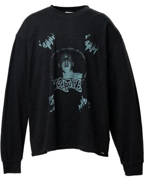 KAMIYA Graphic-Print Long-Sleeve T-Shirt - Black