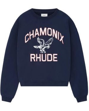 Rhude Eagle-embroidered crewneck sweater - Blau