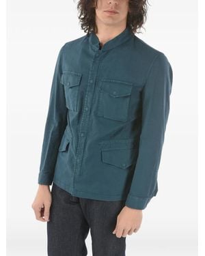 Corneliani Herringbone-Twill Utility Jacket - Blue