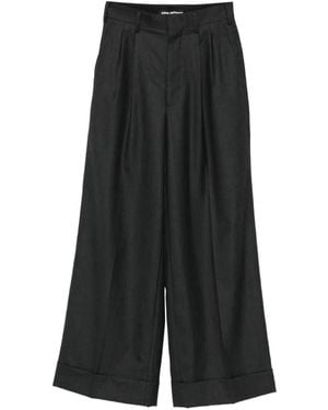 Junya Watanabe Pantaloni Gessati A Gamba Ampia - Nero
