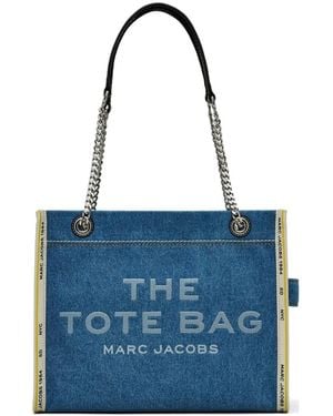Marc Jacobs The Tote Bag Chain-Link Denim Tote Bag - Blue