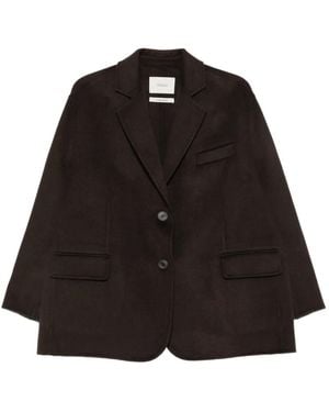 ViCOLO Notched-Lapel Single-Breasted Coat - Black