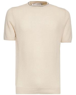 Amaranto Round-Neck Openwork T-Shirt - White