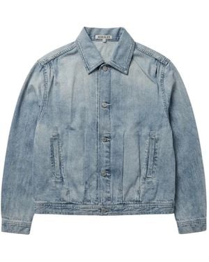 AURALEE Faded-Effect Button-Up Denim Jacket - Blue