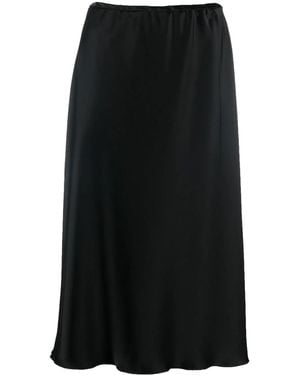 Nanushka Satin-Finish Midi-Skirt - Black
