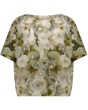 Deha Floral-Print Top - Green