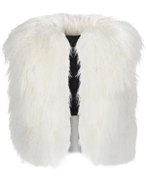 Dan Cassab Brenda Shearling Gilet - White