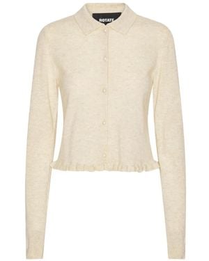 ROTATE BIRGER CHRISTENSEN Cardigan Mit Poloshirtkragen - Weiß