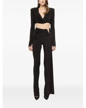 Nissa Rhinestone-Embellished Trousers - Black