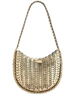 Rabanne Moon Reversible Leather Shoulder Bag - White