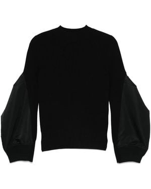 Sacai Pullover Mit Gestreiftem Einsatz - Schwarz