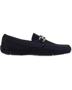 Ferragamo Gancini-Ornament Driver Loafers - Blue