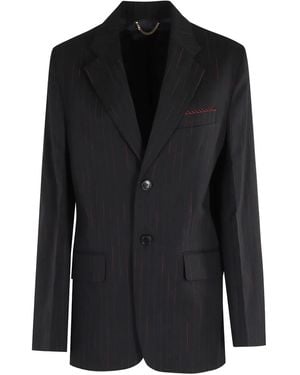 Victoria Beckham Pinstripe Single-Breasted Blazer - Black