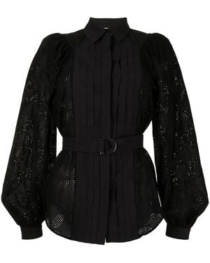 Acler Klara Cut-Out Belted Blouse - Black