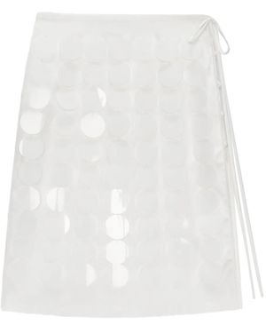 MSGM Circle-Appliqué Wrap Mini Skirt - White