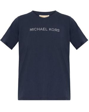 MICHAEL Michael Kors Logo-Studded T-Shirt - Blue