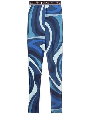 Emilio Pucci Marmo プリント レギンス - ブルー