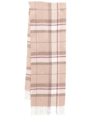 N.Peal Cashmere Checked Cashmere Scarf - Pink
