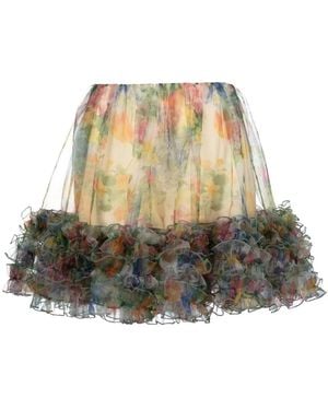 Viktor & Rolf Blooming Summer Frill Mini Skirt - Natural