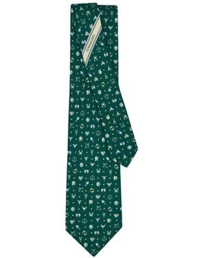 Ferragamo Corbata De Seda Con Estampado Horoscope - Verde