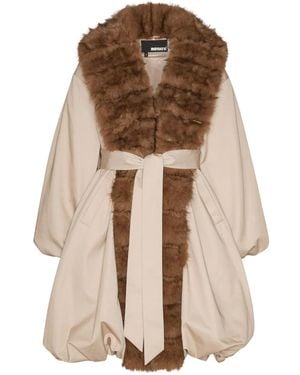 ROTATE BIRGER CHRISTENSEN エコファーカラーコート - ナチュラル