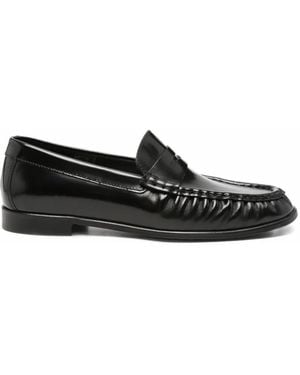 Poeve Geraffte Penny-Loafer - Schwarz