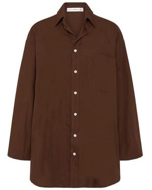Faithfull the Brand Pontia Poplin Shirt Mini Dress - Brown