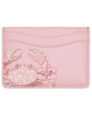 Ganni Portefeuille Bou À Imprimé Crabe - Pink