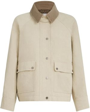Brunello Cucinelli Corduroy-Collar Jacket - Natural