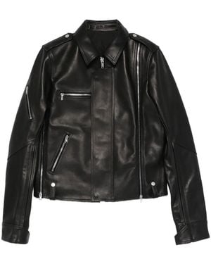 Rick Owens Zipped Leather Jacket - Black