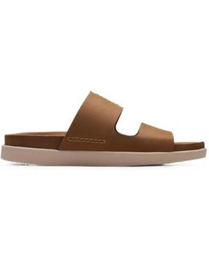 Clarks Sunder Coast Leather Sandals - Brown