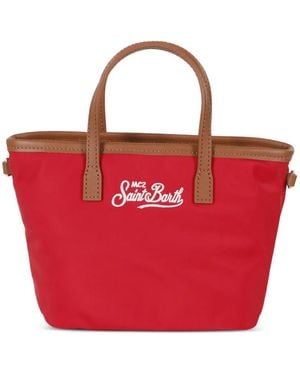 MC2 Saint Barth Mini City Logo-Embroidered Tote Bag